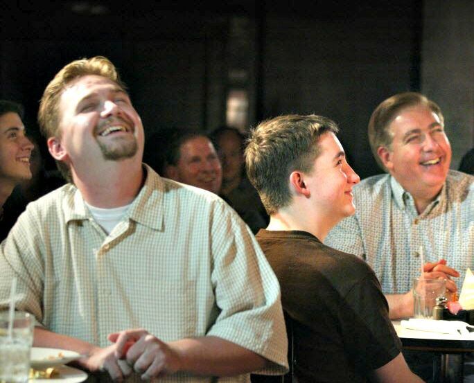 Addison Improv audience members get a good laugh during Christian Comedy Night.  