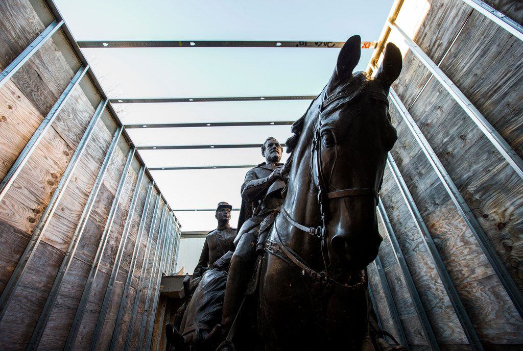 Alexander Phimister Proctor's statue of Robert E. Lee and Young Soldier sits in a secure...