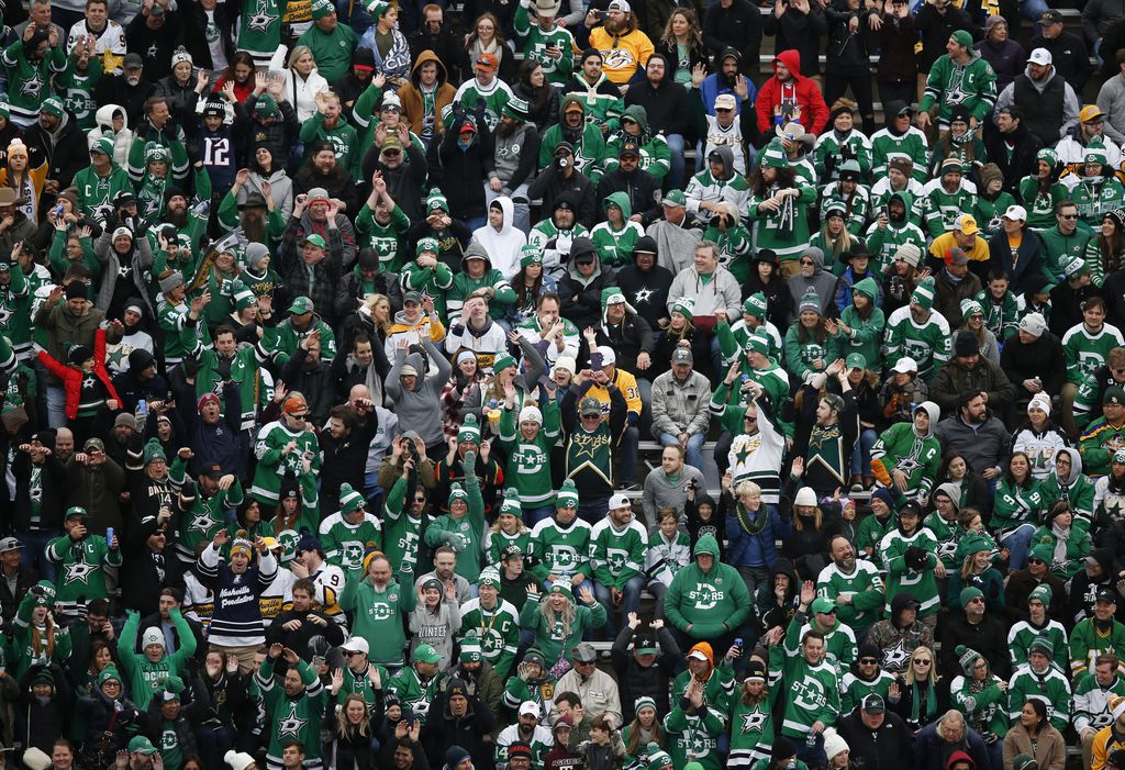 Dallas Stars fans fill the stand during the third period of a NHL Winter Classic matchup...