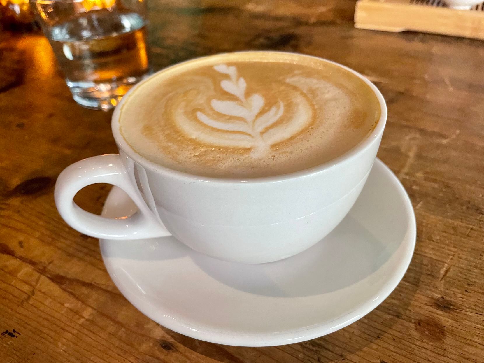 Olive oil latte at Fount Board & Table