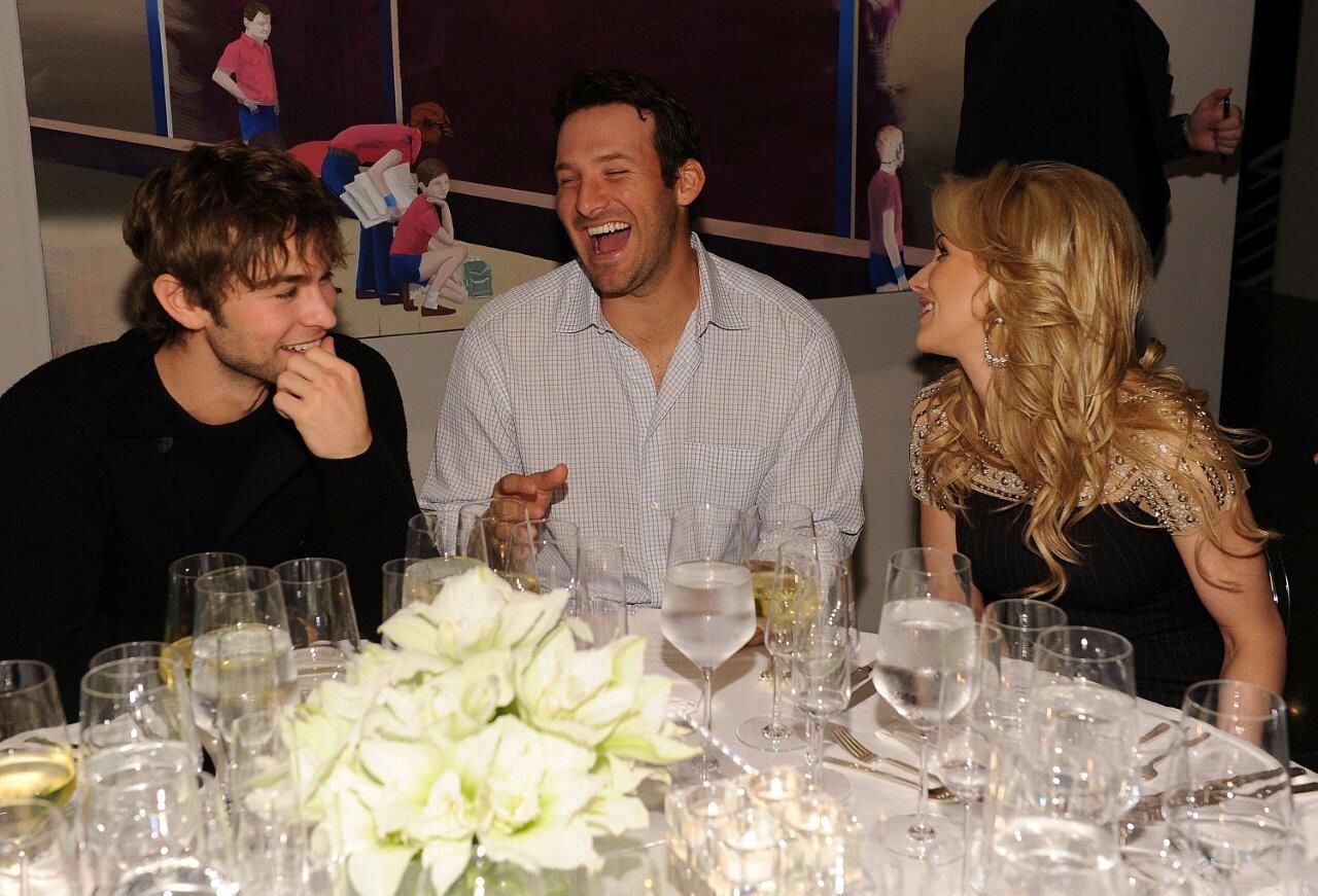 Caption: Chace Crawford, Tony Romo and Candice Crawford at Audi Forum Dallas Email:...