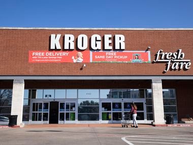 The exterior of the Oak Lawn Kroger grocery store on Cedar Springs Road in Dallas.