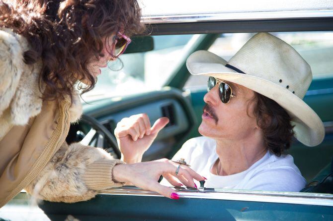 (l to r) Jared Leto as Rayon and Matthew McConaughey as Ron Woodroof in Jean-Marc Vallée's...