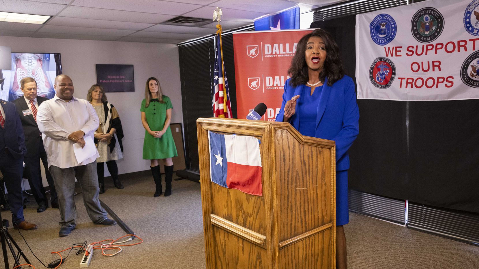 Faith Johnson, candidate for Dallas County District Attorney, speaks during a Dallas County...
