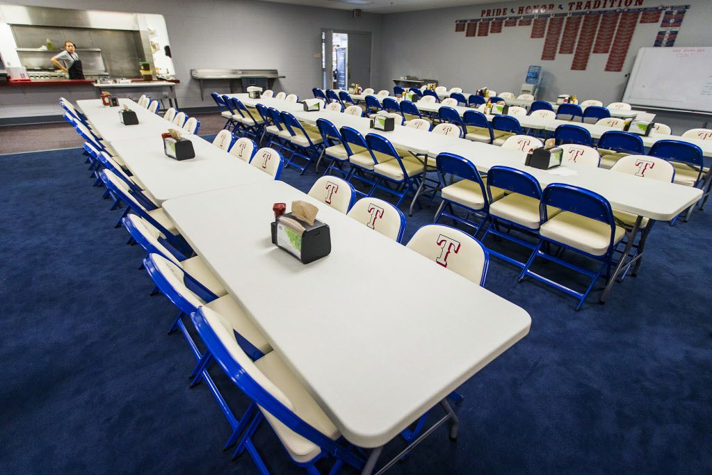 The minor league dining room at the Texas Rangers newly renovated spring training facility...