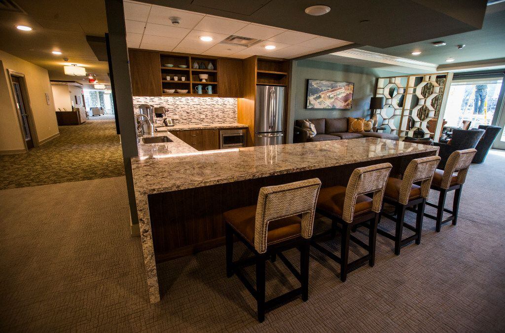 The kitchen in a family living area inside the new T. Boone Pickens Hospice and Palliative...