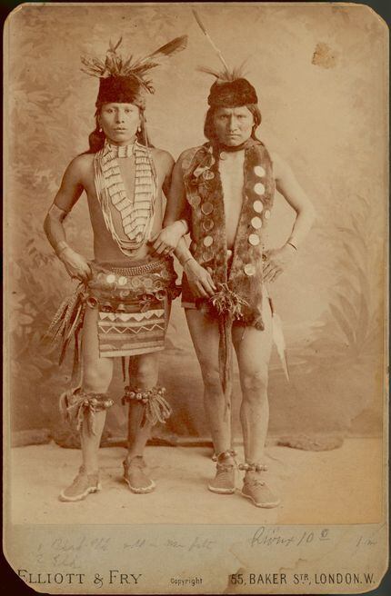 The young Black Elk, wearing his dance costume, as he appeared during the Wild West's...