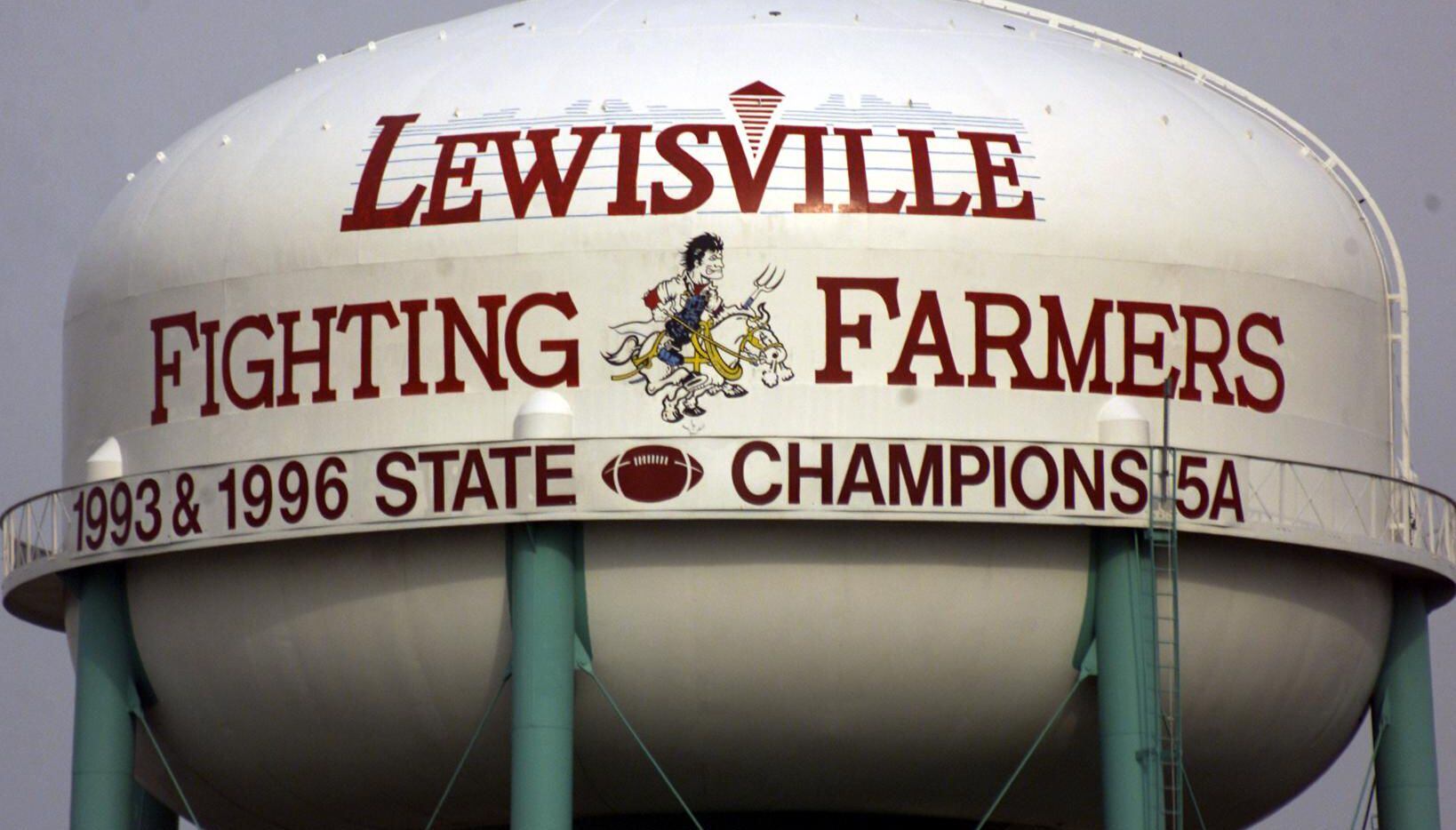 The Lewisville Fighting Farmers water tower was erected in 1959, when the town had about...