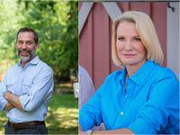 Jay Kleberg, left, and state Sen. Dawn Buckingham, right, were leading their primary runoff...