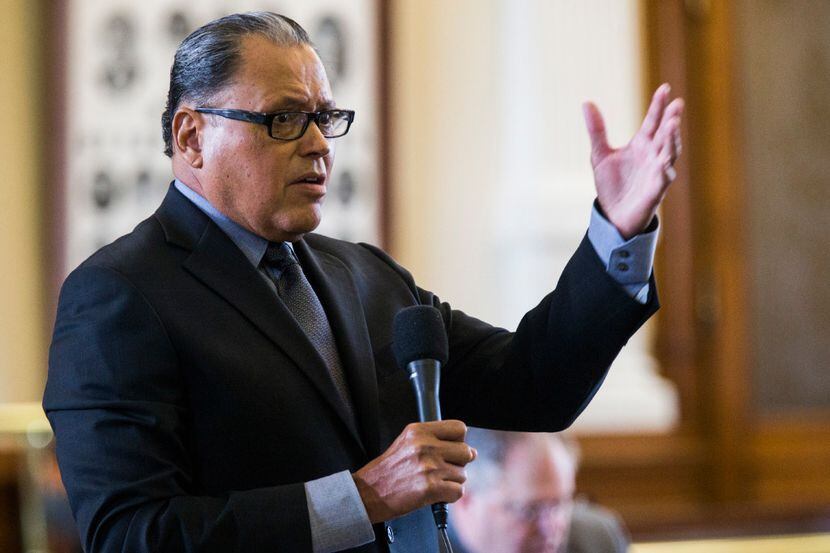 Senator Jose Rodriguez of El Paso argues a point of order during the first day of a...