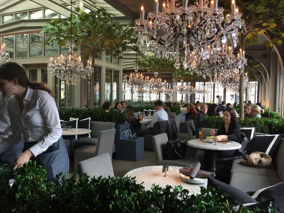 The rooftop restaurant at Restoration Hardware, which now goes by RH, in New York's Flatiron...
