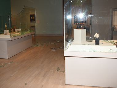 Hernandez shattered several display cases in the museum’s second-floor ancient Mediterranean...