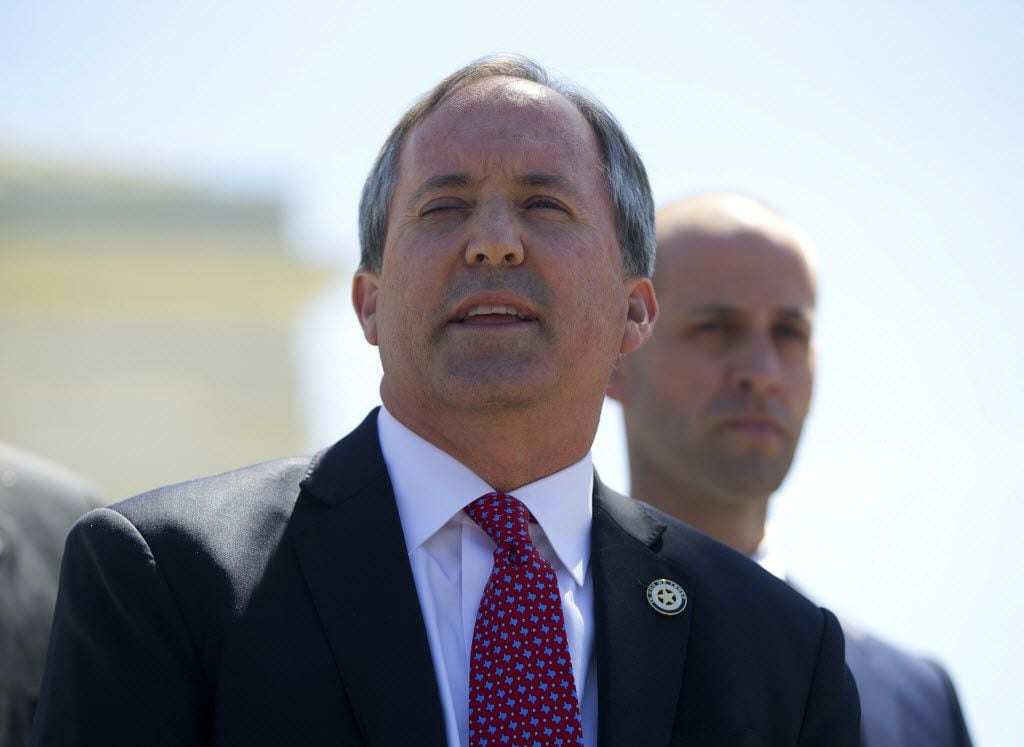 Texas Attorney General Ken Paxton (above) issued his nonbinding opinion Tuesday. Lt. Gov....