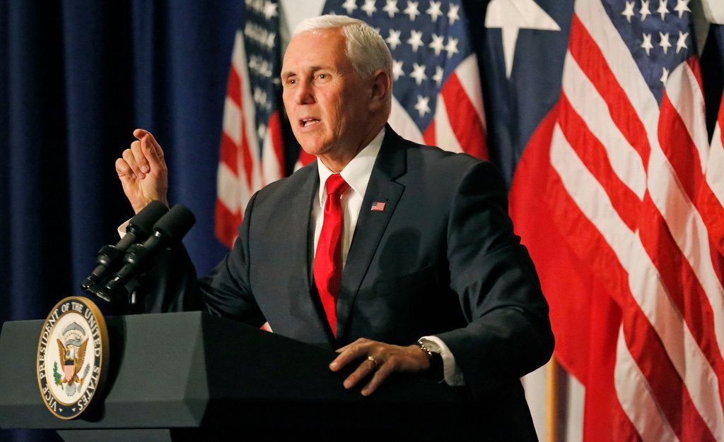 Vice President Mike Pence campaigned for congressman Pete Sessions at the Park Cities Hilton...