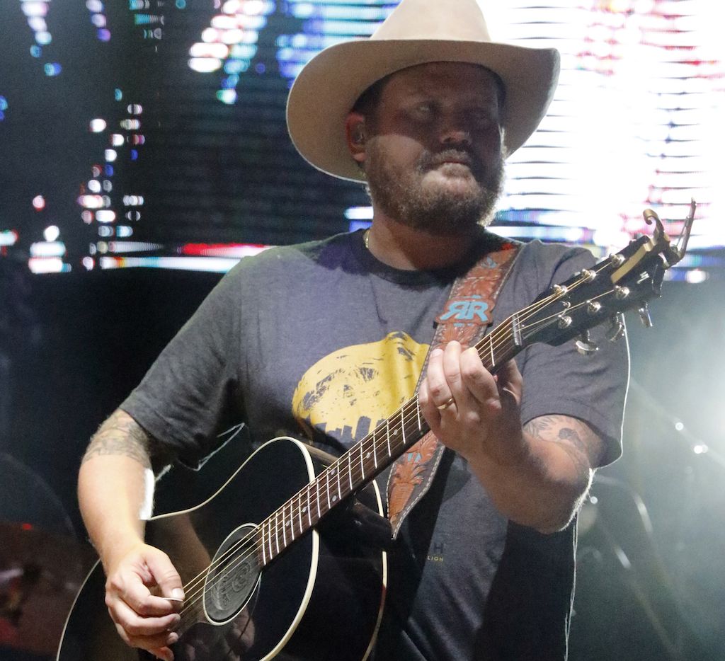 Randy Rogers of the Randy Rogers Band photographed performing at the Gexa Energy Pavilion in...