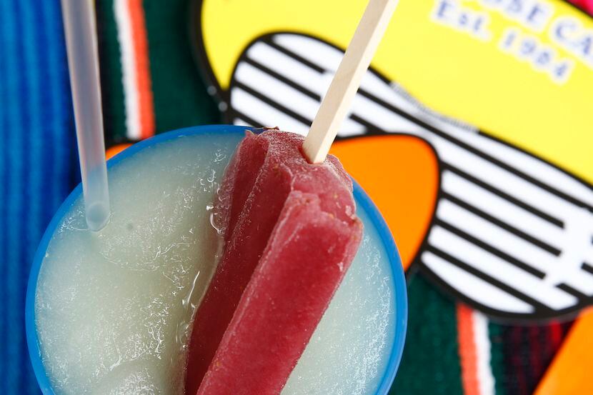 A Sangria Popsicle Margarita from The Blue Goose Cantina at Taste Addison festival in...