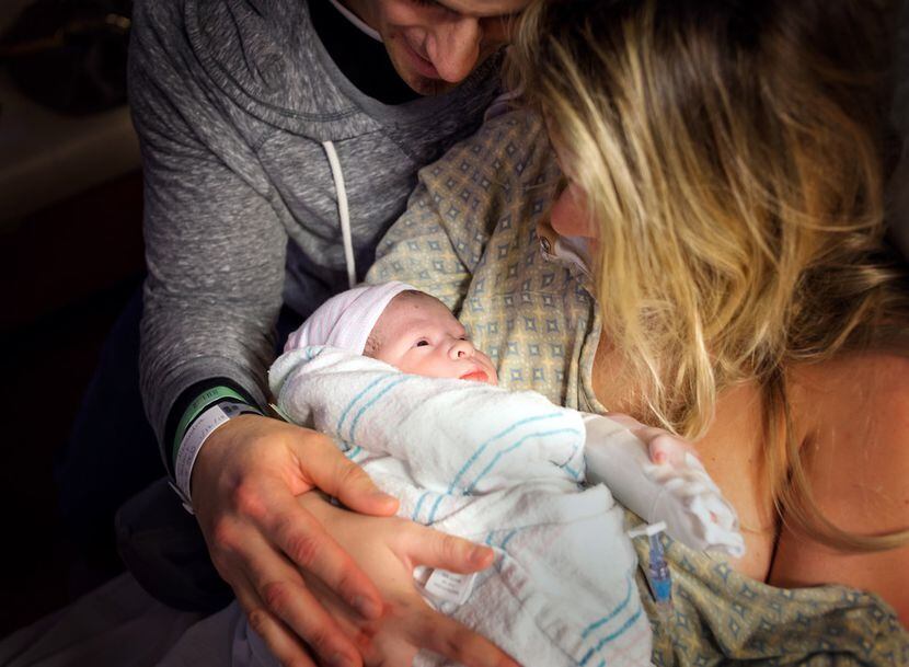 Joshuwa and Lexi Royer with their newborn, who is not yet named, in an undated photo.  After...