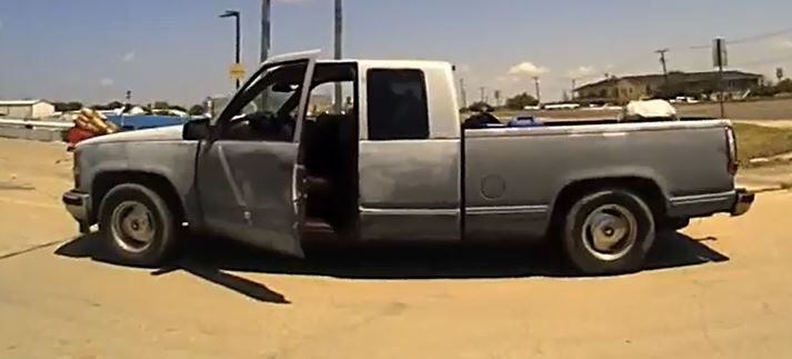 Strong is believed to be driving a primer-gray 1996 Chevrolet pickup with an extended cab...