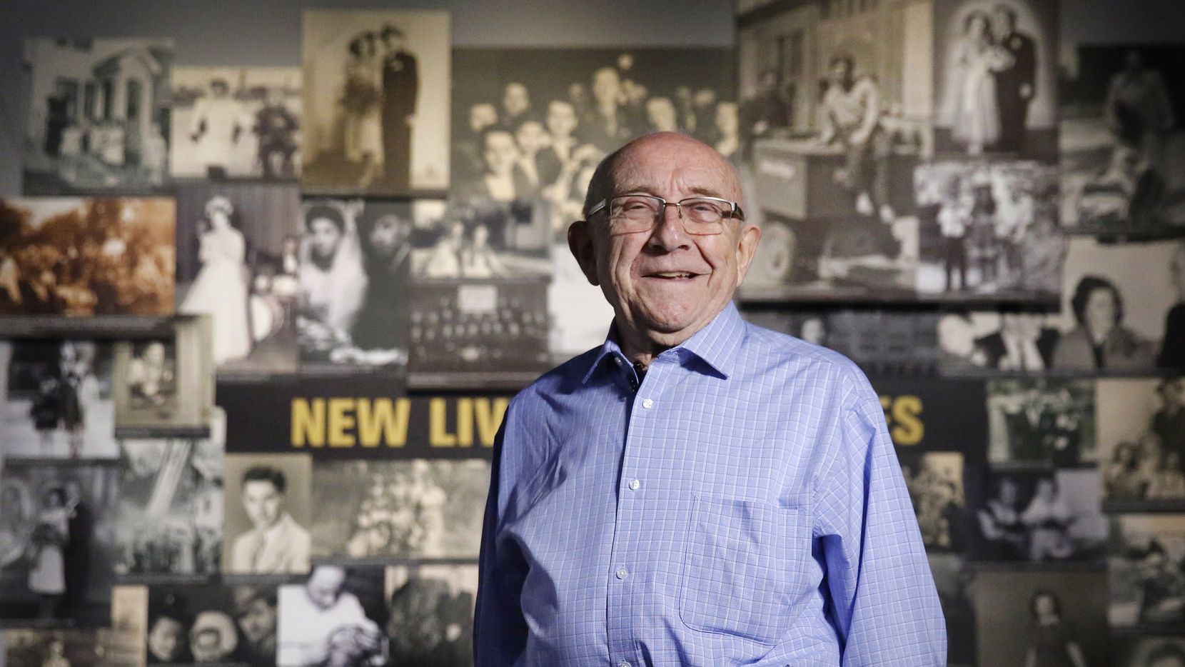 Holocaust survivor Max Glauben poses for a photo at the Dallas Holocaust and Human Rights...