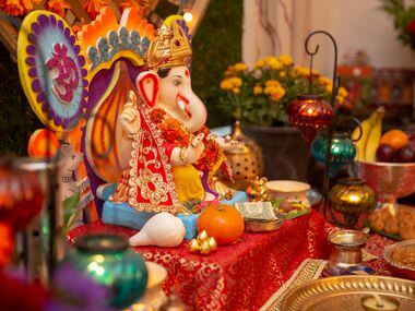 The Ganesha is on display at Sapna Punjabi-Gupta's Ganesha Chaturthi celebration.