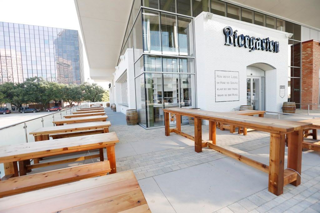 Biergarten on Lamar's patio seats more than 100 people. Soon, the owner hopes to have a...