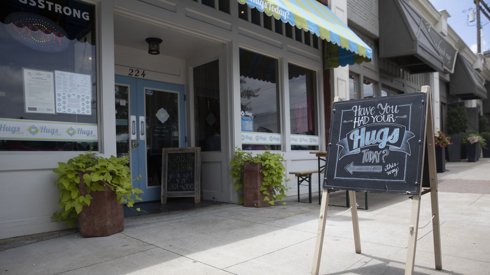 Hugs Café is a popular lunch spot just off the historic square in McKinney.
