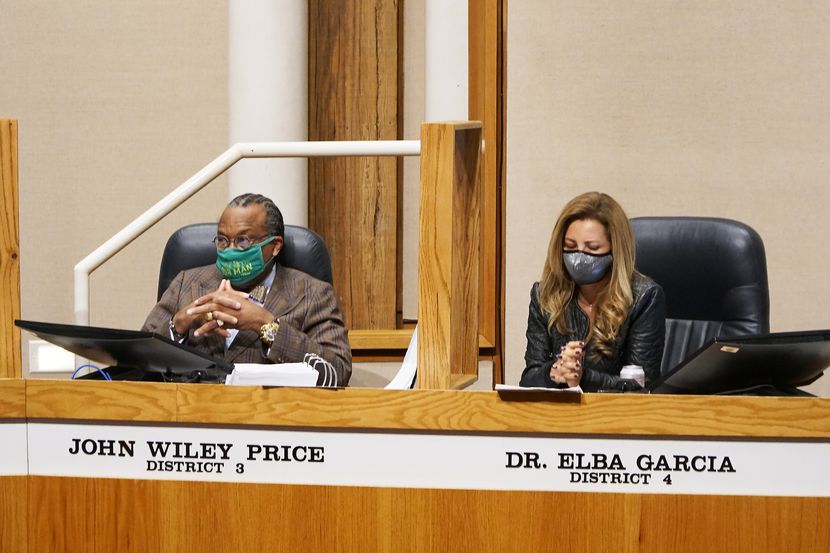 Dallas County Commissioners John Wiley Price and Dr. Elba Garcia met for their regular...