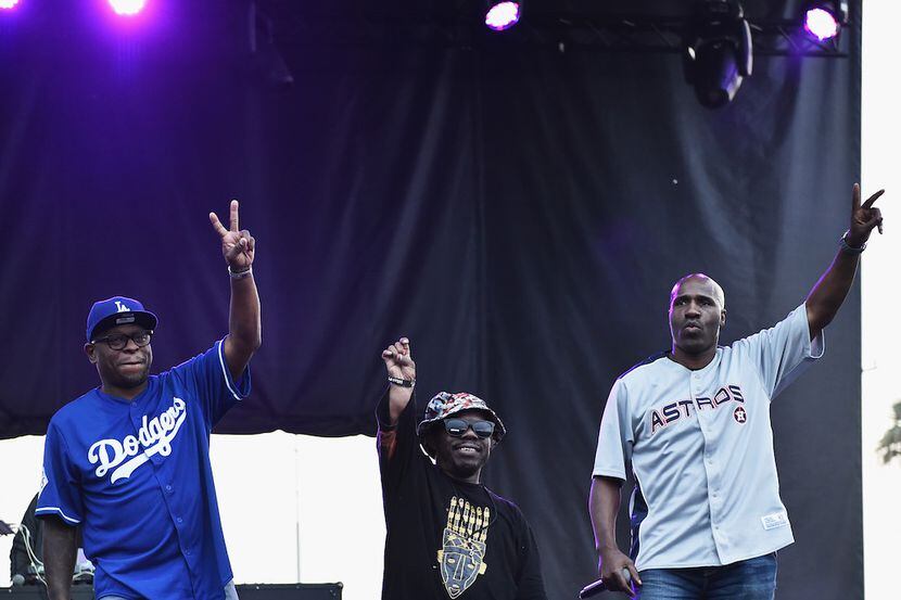 Scarface, left, Bushwick Bill and Willie D of the Geto Boys performed at the Growlers 6...