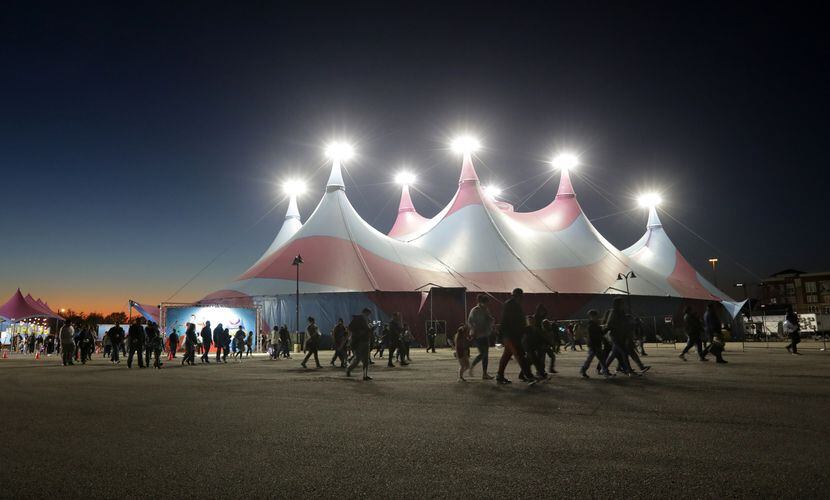 Guests leave after a performance at Circus Vazquez. Headquartered in Donna, Texas, the...