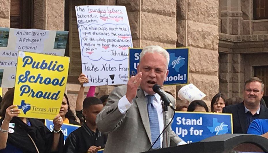 Johnson spoke at a Capitol rally against "school choice" or voucher-type bills last March....