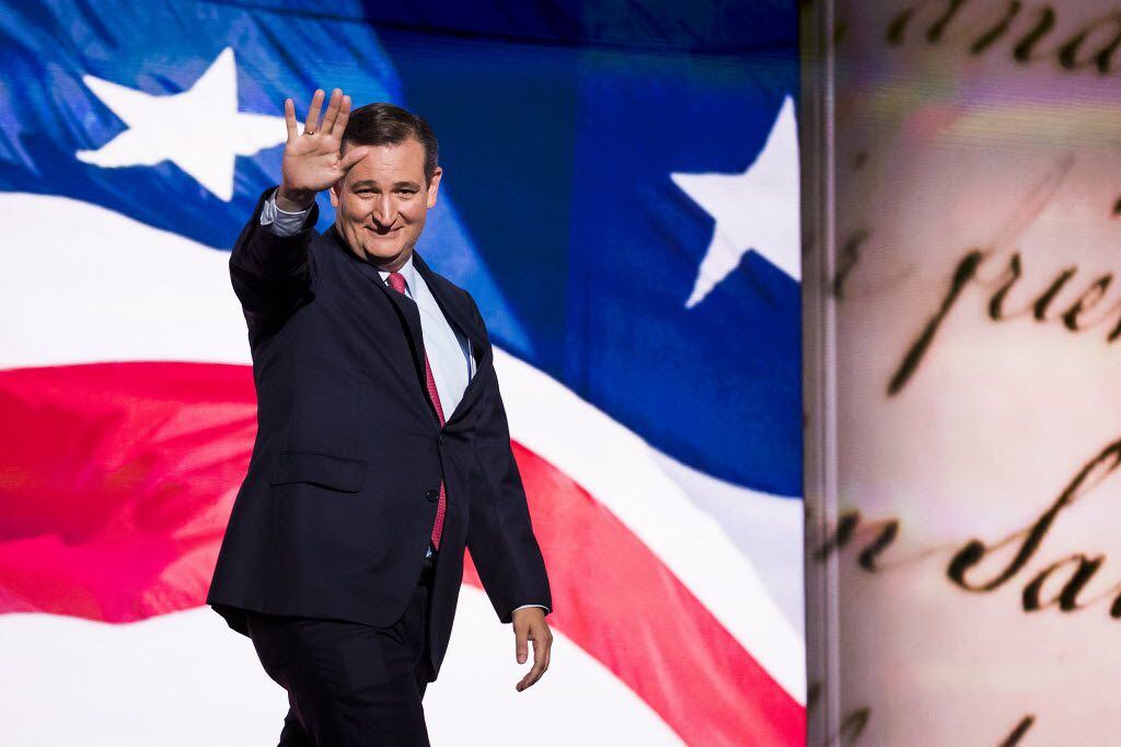 Texas Sen. Ted Cruz takes the stage to speak on the third day of the Republican National...