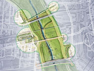 Plan view of the proposed Trinity park designed by landscape architects Michael Van...