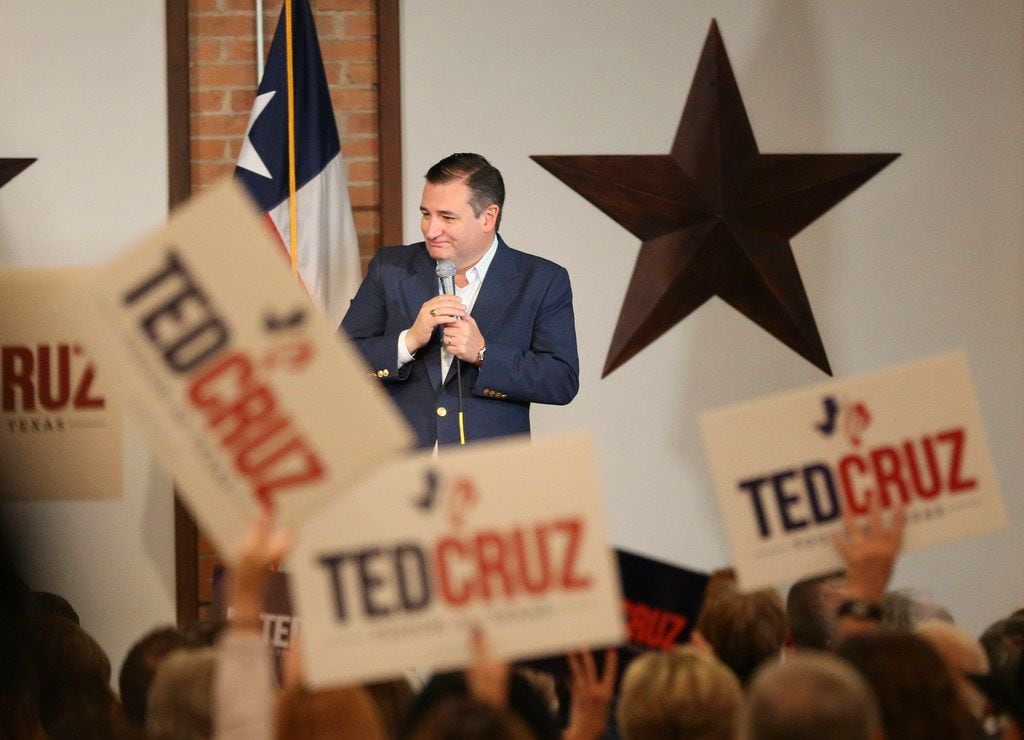 Sen. Ted Cruz (R-TX) speaking during a rally at Gilley's at 1135 South Lamar St. in Dallas...