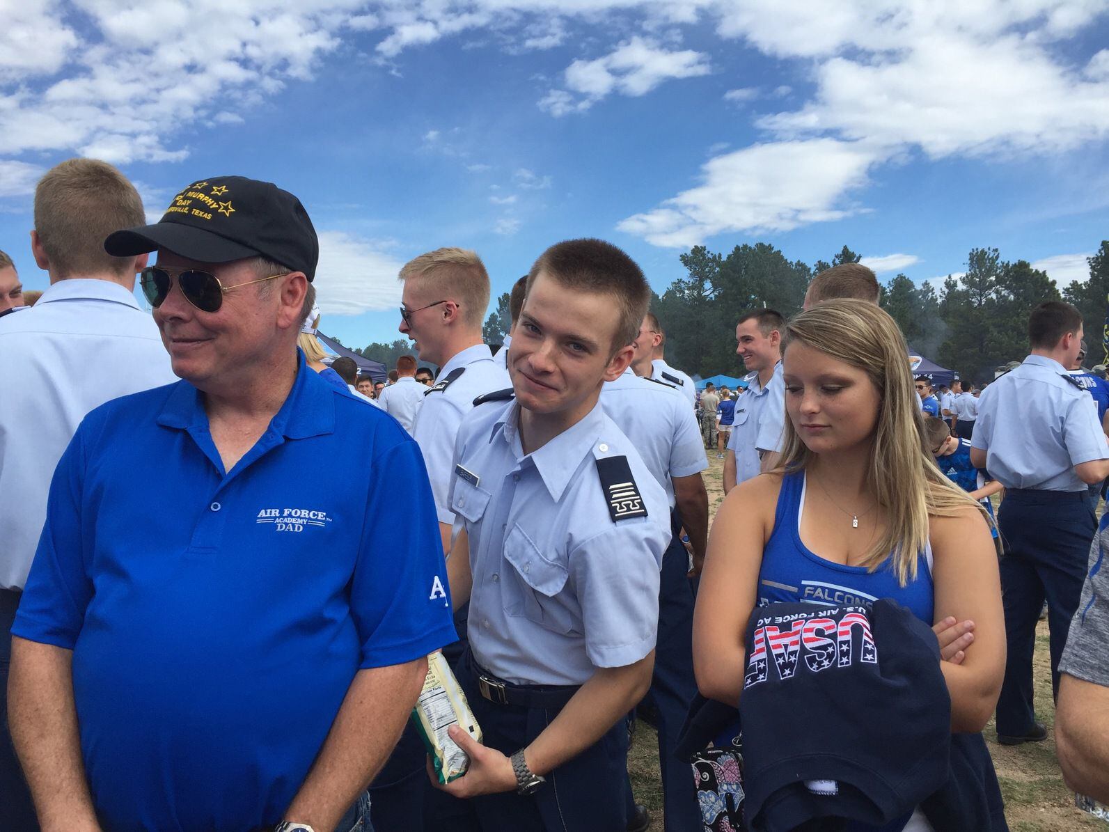 Greg "Spanky" Barber (left) attended the Air Force Academy's parents day festivities in...