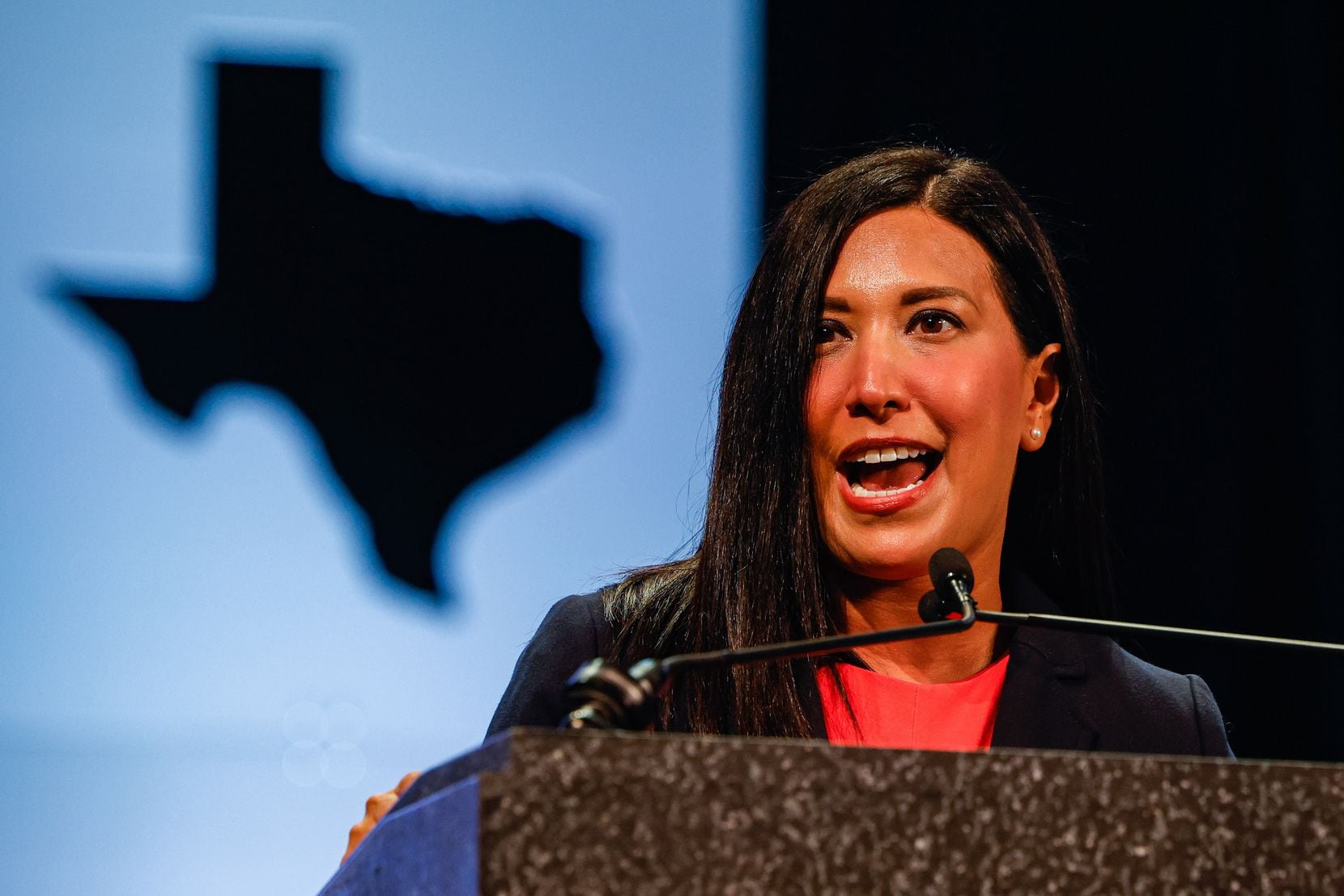Republican Nominee for United States Congress, TX-28 Cassy Garcia during a general meeting...