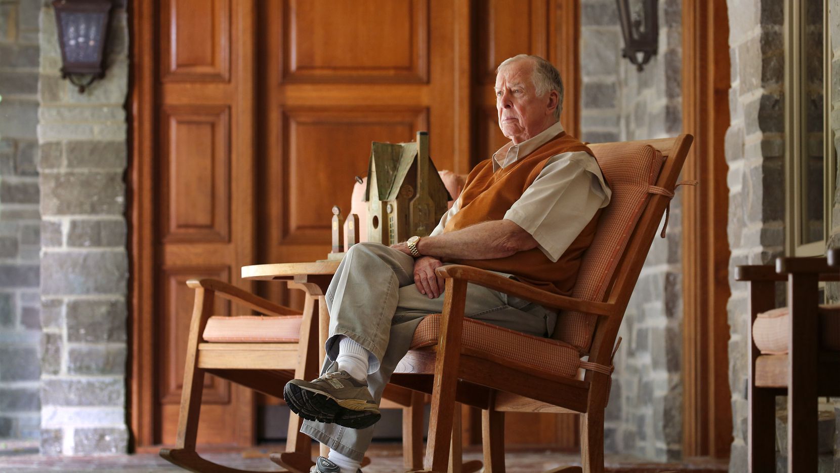 Dallas businessman and philanthropist T. Boone Pickens was pictured outside living quarters...