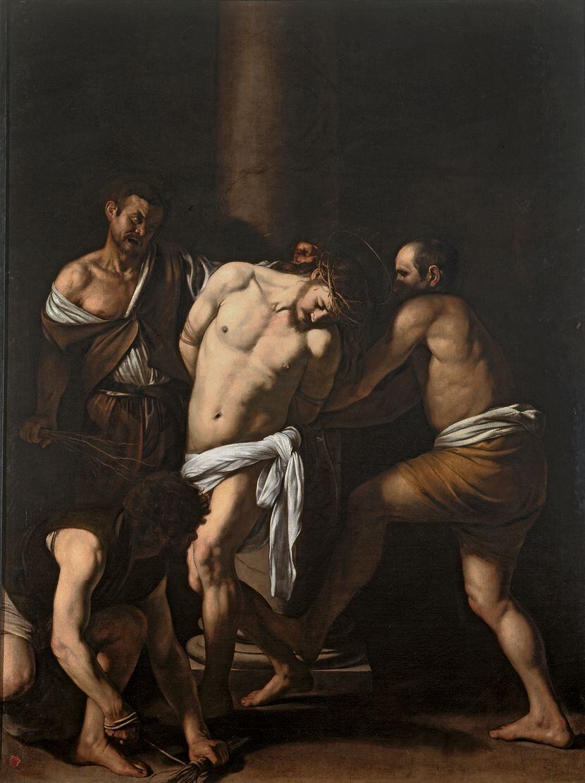 Caravaggio (Michelangelo Merisi), 'The Flagellation of Christ,' c. 1607. Oil on canvas,...