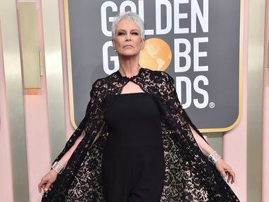 Jamie Lee Curtis arrives at the 80th annual Golden Globe Awards at the Beverly Hilton Hotel...