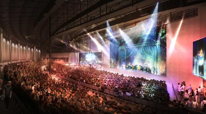 Bajo techo, el Pavilion tendrá una capacidad para 4,000 personas. El nuevo escenario se...