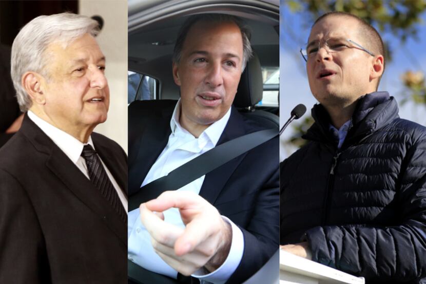 Los candidatos Andrés Manuel López Obrador, José Antonio Meade y Ricardo Anaya.(AGENCIA...