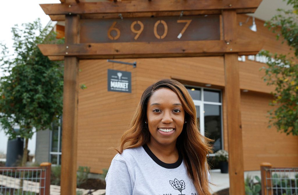 Keisha Wyatt, of the Dallas Mavericks' front office, stopped by the market Wednesday to talk about expanding operations in South Dallas -- before it has even opened.