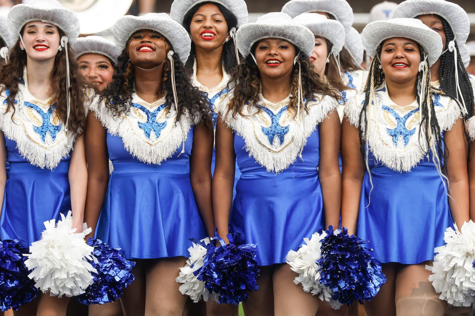 Temple High Kittens perform at the end of a game against McKinney High during a...