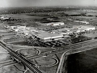 An aerial photograph of NorthPark Center on Aug. 11, 1965. 