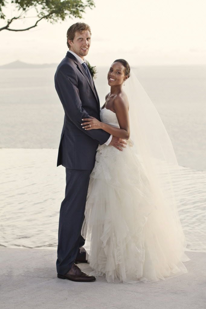 The wedding picture of Dirk Nowitzki and Jessica Olsson. The ceremony took place on Aug. 8,...