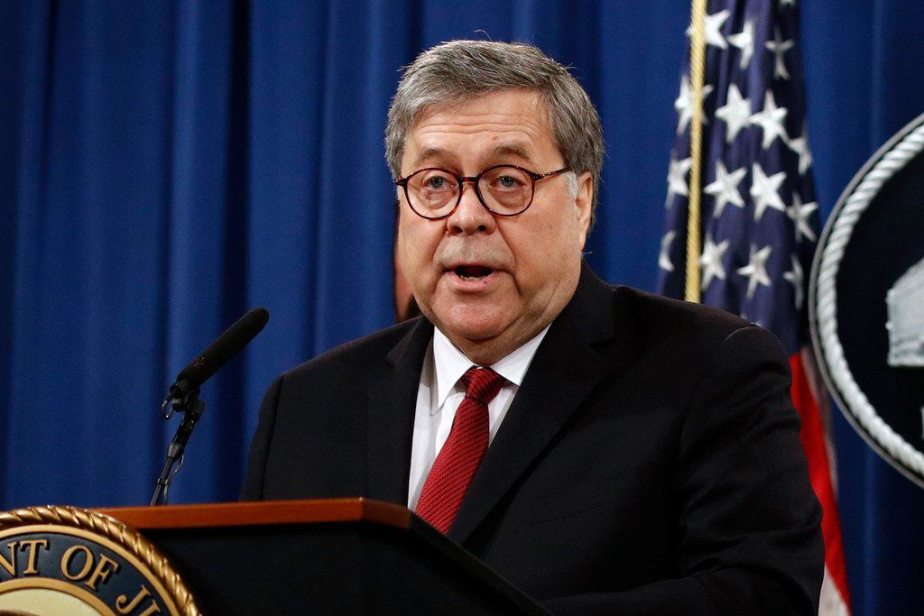 Attorney General William Barr speaks about the release of a redacted version of special...