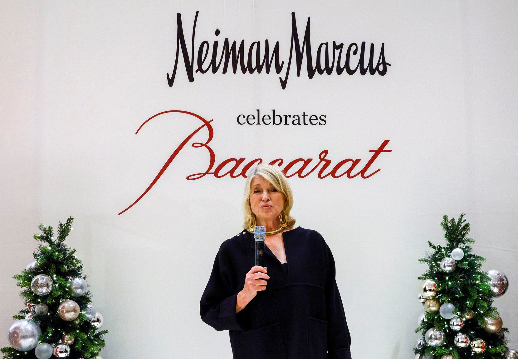 Martha Stewart spoke during a party for the unveiling of the Baccarat Palladian Christmas...