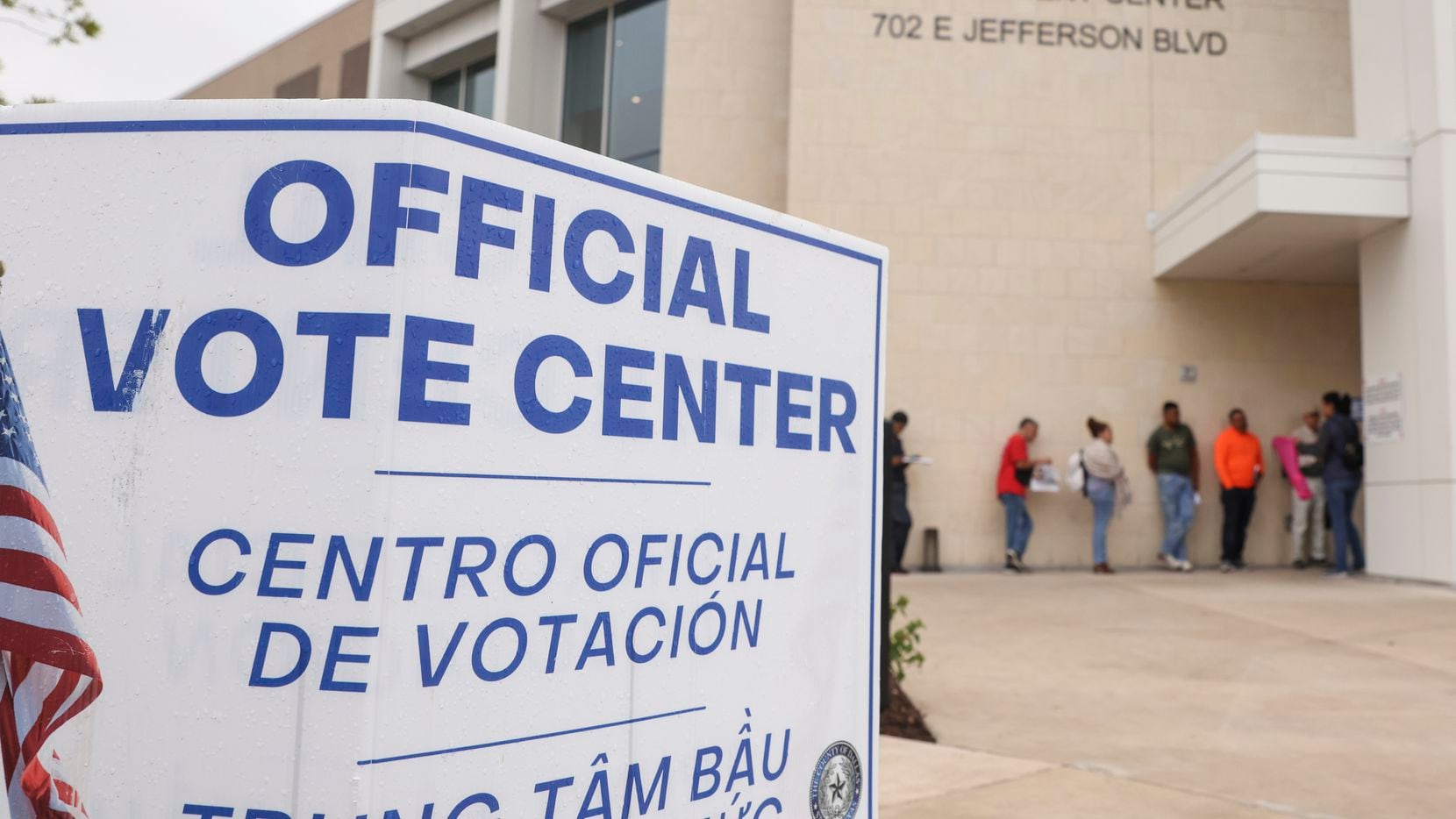 Dallas County residents waited in line to vote on May 24, 2022, at Oak Cliff Government...