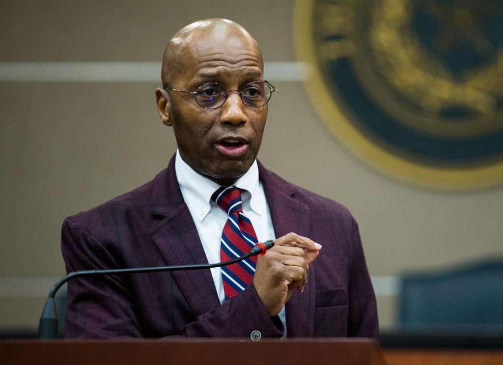 Rep. James White, R-Hillister, speaks during a press conference held by Texas Prisons...