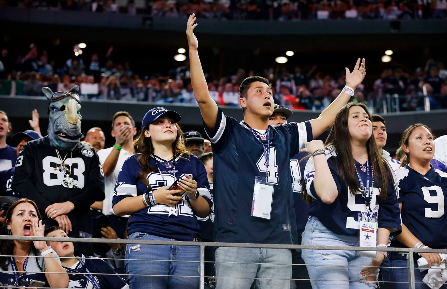 Dallas Cowboys fans show their disgust in officiating after what they thought was a missed...