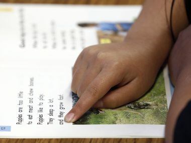 A student at Spring Creek Elementary in Dallas prepares for the STAAR test with a word exercise.

Staff photo by DAVID WOO/DMN